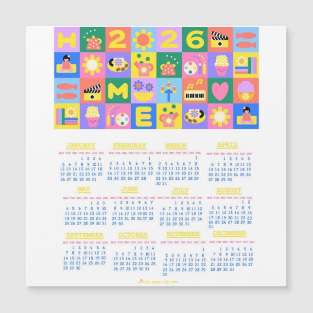 Customized Cute and Happy Home Calender 2026 (Front)