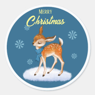 Customized Cute Christmas theme Classic Round Sticker
