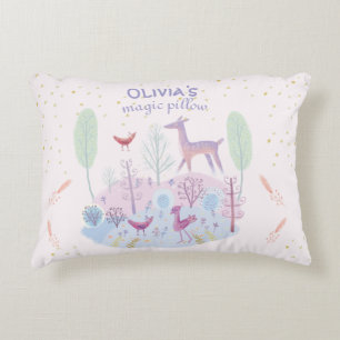 Customized cute floral and animal accent pillow