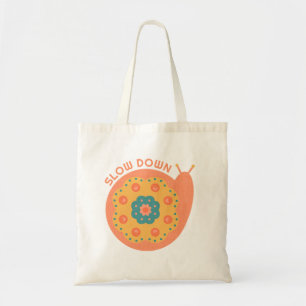 Customized cute floral snail tote bag