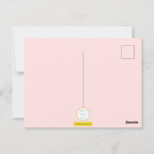 Customized cute flowers with bird postcard