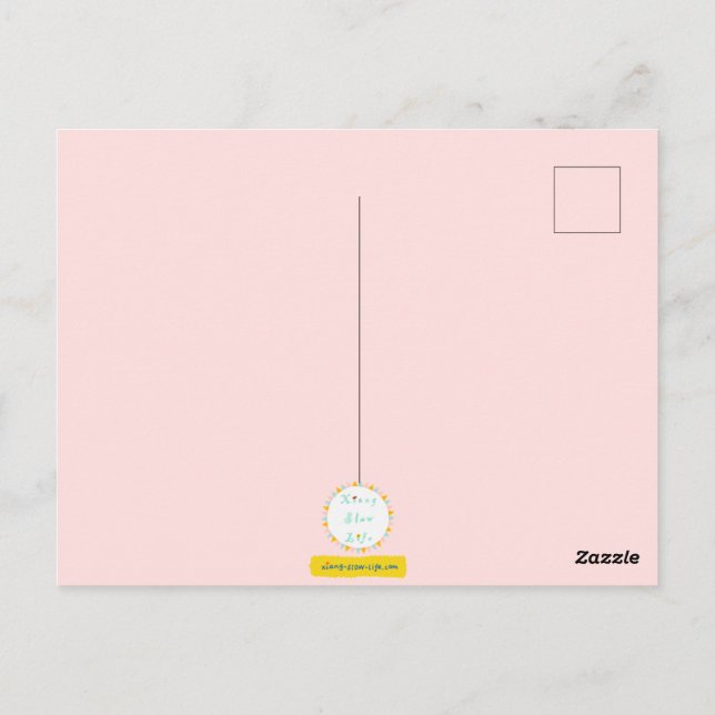 Customized cute flowers with bird postcard (Back)