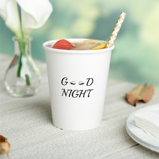 Customized Cute Good Night sleepy eyes Paper Cups (Insitu)