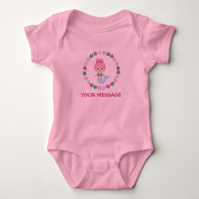 Customized Cute Mermaid Tutu Creeper in Pink (Front)