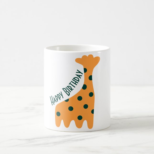 Customized cute orange giraffe  coffee mug (Center)