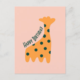 Customized cute orange giraffe postcard