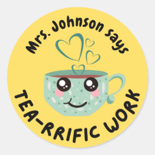 Customized Cute Terrific Work Student Reward Classic Round Sticker