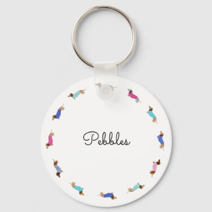 Customized Dachshund Button Keychain