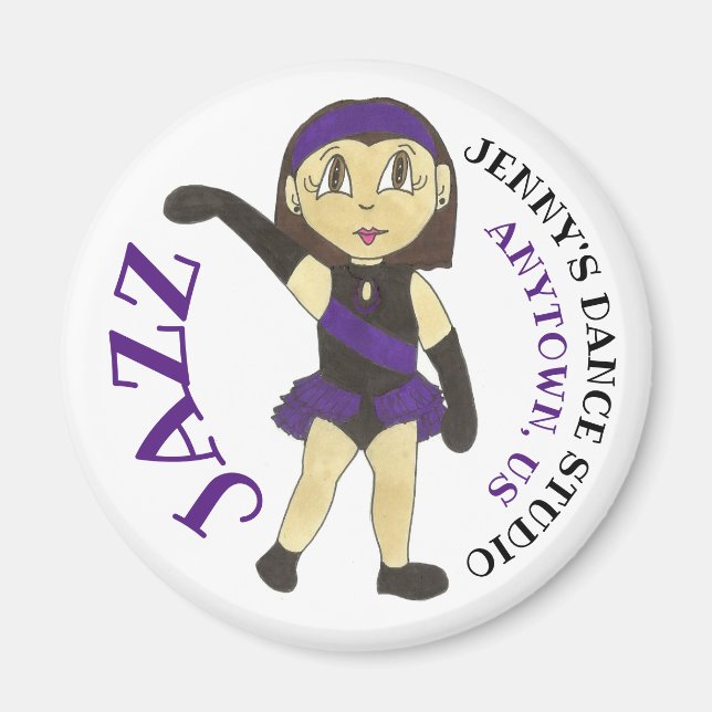 Customized Dance Studio JAZZ Dancer Teacher School Magnet (Front)