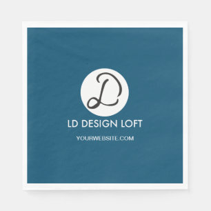 Customized Dark Blue Cocktail Napkin with Logo and