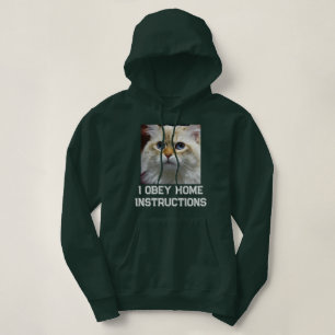 Customized Deep Forest White Text Pet Cat Photo Hoodie
