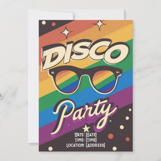 Customized Disco Gay Party Invitation (Front)