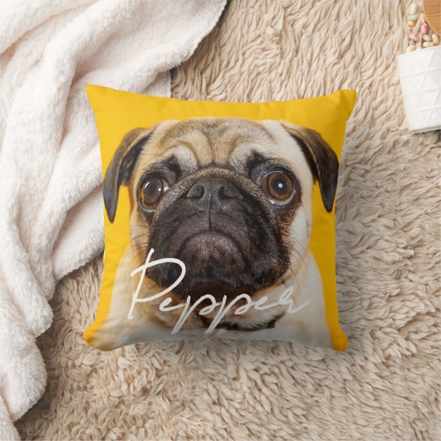 Customized Dog Cat Pet Name and Photo Pillow (Blanket)