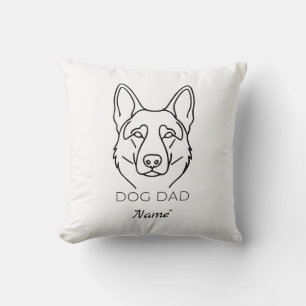 Customized Dog Dad with Name Personalized Dog Fath Throw Pillow