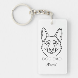 Customized Dog Dad with Name Personalized Dog Papa Keychain