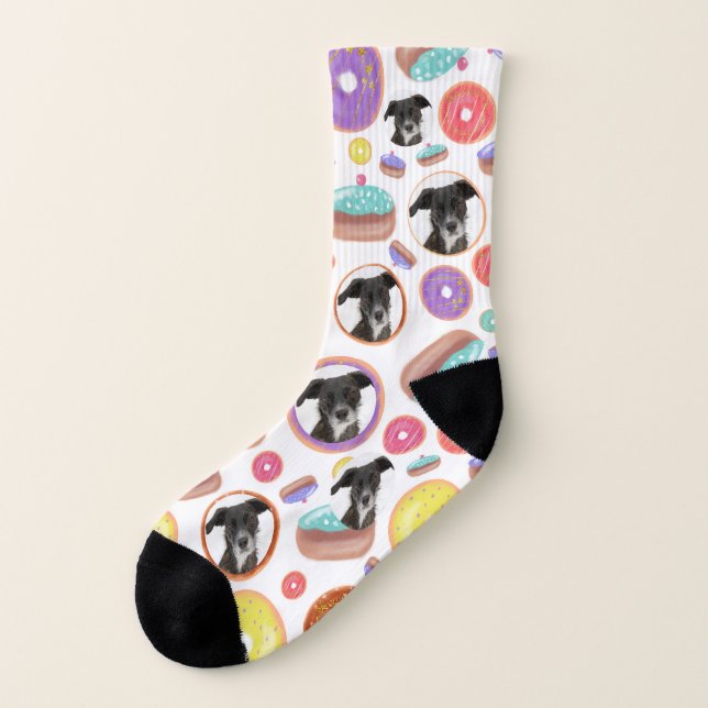 Customized Dog Doughnuts Pattern  Socks (Right Inside)