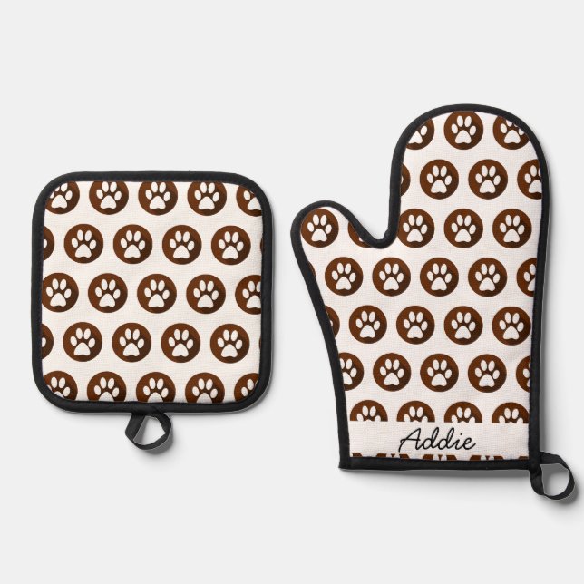 Customized Dog Mitt - Put Your Cute Dog on Custom  Oven Mitt & Pot Holder Set (Front)