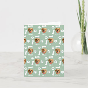Customized Dog Pet Photo & Name Sage Green Card