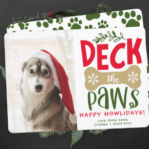 Customized Dog Photo Christmas Picture Custom Holiday Card