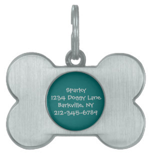 Customized Dog Tag (teal)