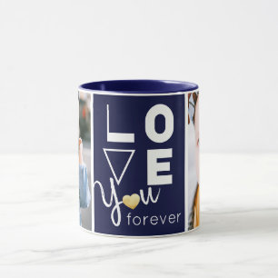 Customized Double Photo Love You Mug