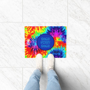 CUSTOMIZED DYNAMIC HOME SWEET HOME TIE-DYE DESIGN DOORMAT