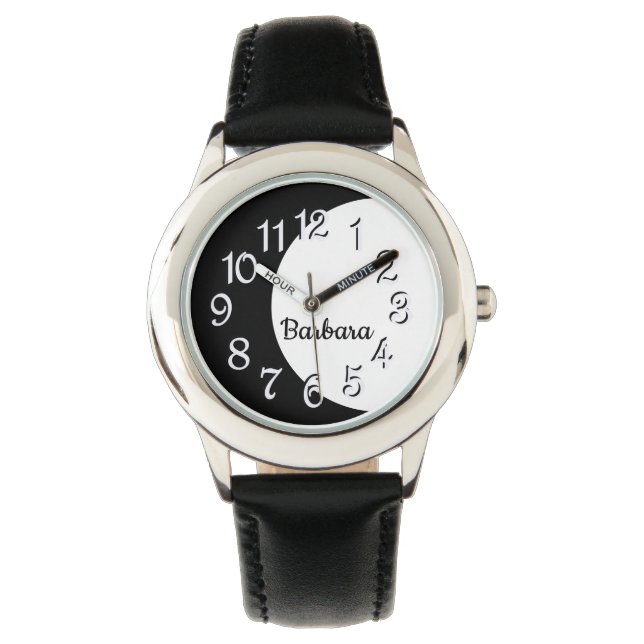 Customized Eclipse In Black And White Watch (Front)