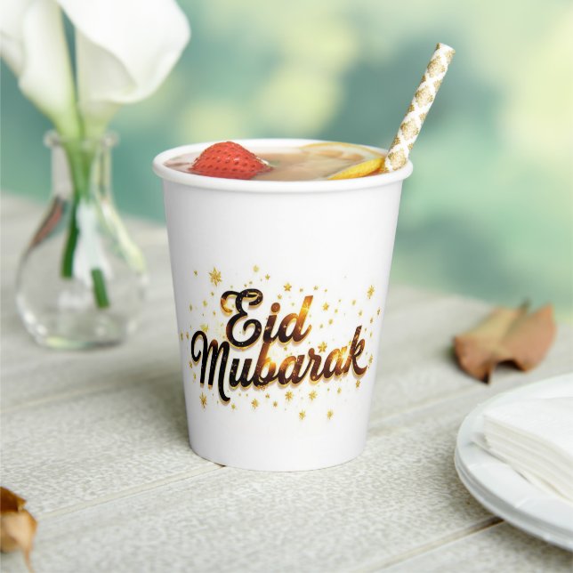 Customized Eid Mubarak Paper cups EID DECOR (Insitu)