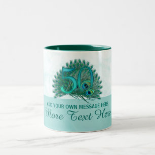 Customized elegant 50th birthday 50 text mug