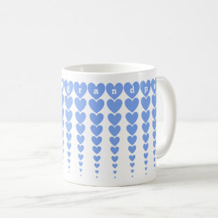 Customized Elegant Best Grandpa Blue Heart Tinsels Coffee Mug