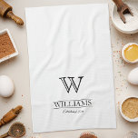 Customized Elegant Classy Monogram Family Name Kitchen Towel<br><div class="desc">Create your own classy and elegant customized kitchen towel with your own family name and monogram. To edit this design template, simply edit the text fields as shown above. You can even add more text or images, customize fonts and background colour. Treat yourself or make the perfect gift for family,...</div>