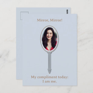 Customized Elegant Inspirational Photo Hand Mirror Postcard