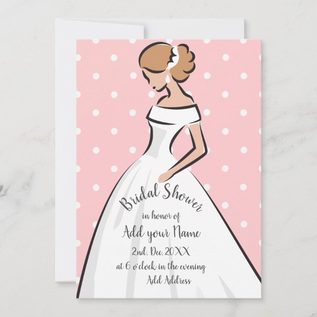 Customized Elegant Wedding Dress Invitation (Front)