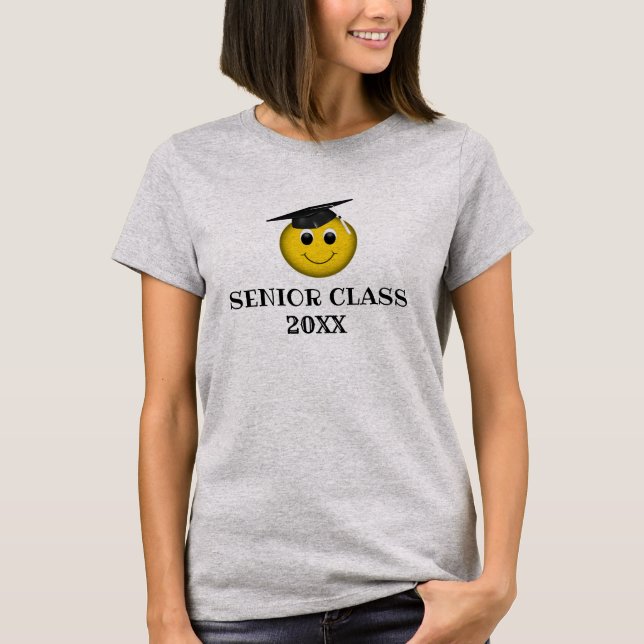Customized Emoji Graduation Cap T-Shirt (Front)