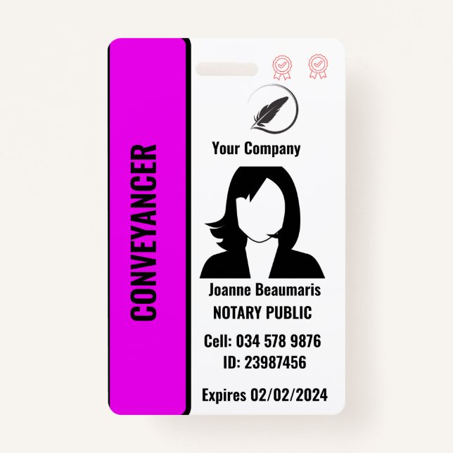Customized Employee ID Badge (Front)