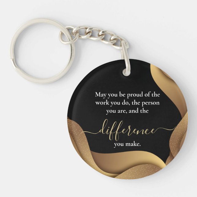 Customized Employee Recognition Retirement Gift Keychain (Front)