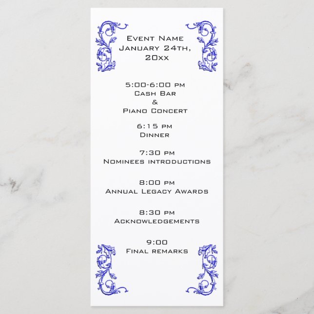 Customized Event program template (Front)