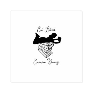 Customized Ex Libris book girl Wood Art Stamp