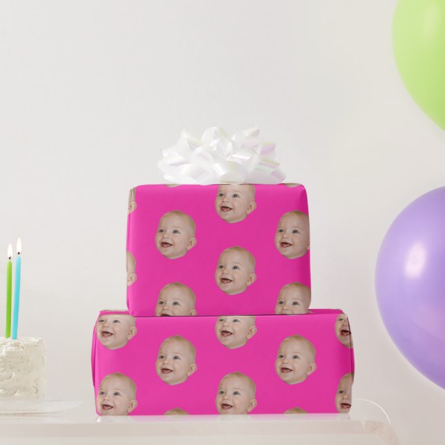 Customized Face 1st 10th 20th 30th Birthday Party Wrapping Paper (Party Gifts)