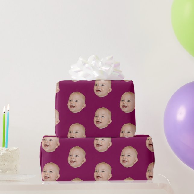 Customized Face 1st 10th 20th 30th Birthday Party Wrapping Paper (Party Gifts)