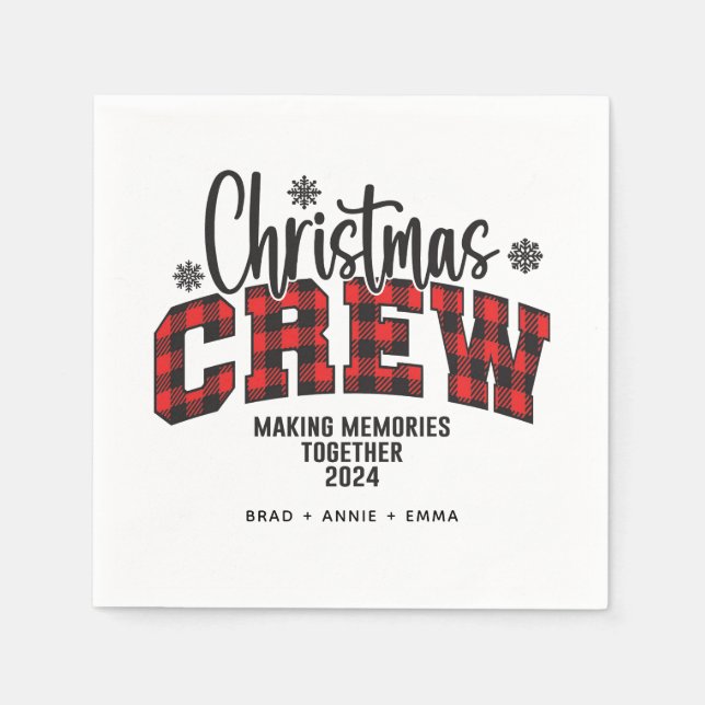 Customized Family Christmas Crew 2024  Napkin (Front)