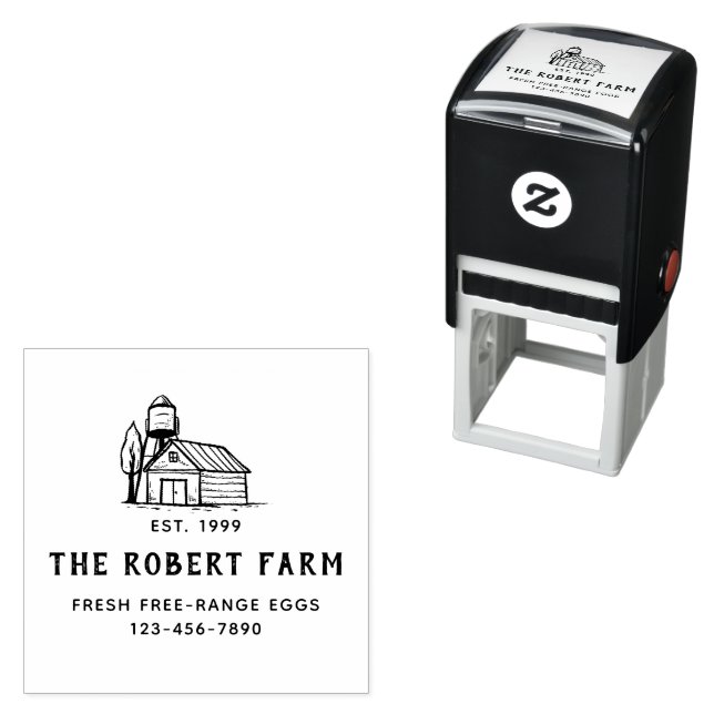 Customized Family Farm Chicken Coop Egg Carton Self-inking Stamp (In Situ)