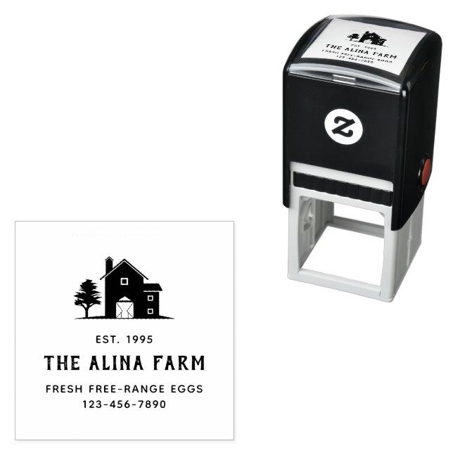 Customized Family Farm Chicken Coop Egg Carton Self-inking Stamp (In Situ)