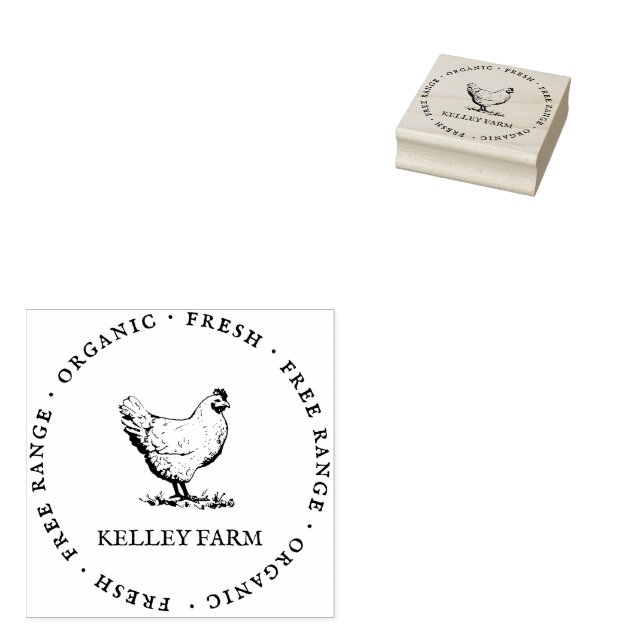 Customized Family Farm Chicken Egg Carton  Rubber Stamp (Stamped)
