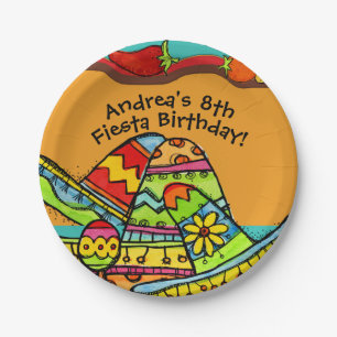 Customized Fiesta Birthday Paper Plate