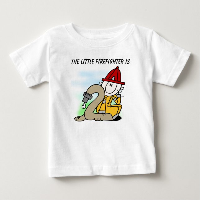 Customized Firefighter 2nd Birthday T-shirt (Front)