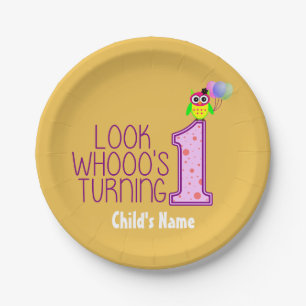 Customized First Birthday Paper Plates