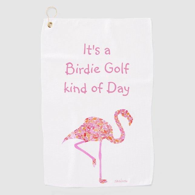 Customized Flamingo Golf Towel (Front)