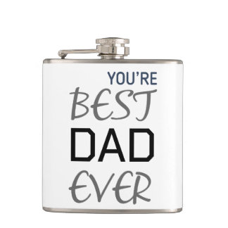 Customized Flask Best Dad Ever Typography Flask