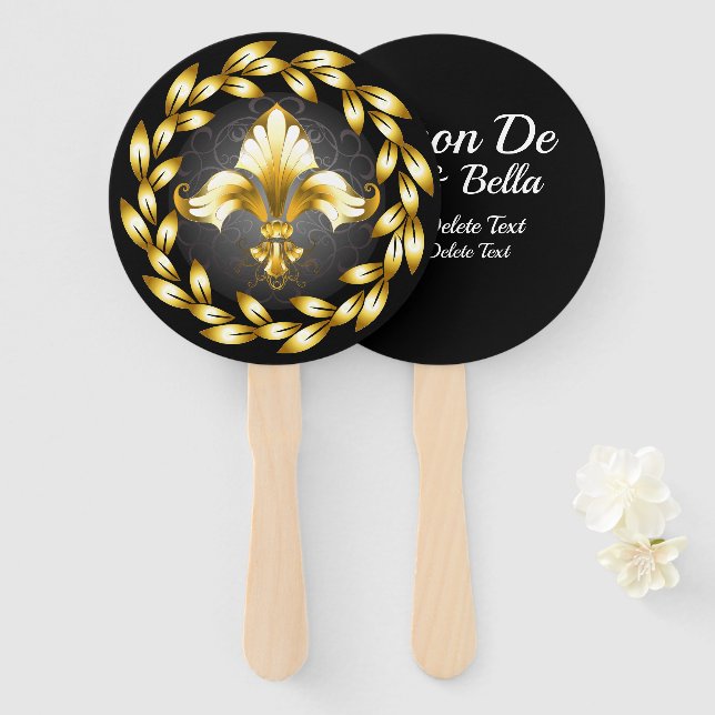 Customized Fleur de Lis Fan (Front and Back)